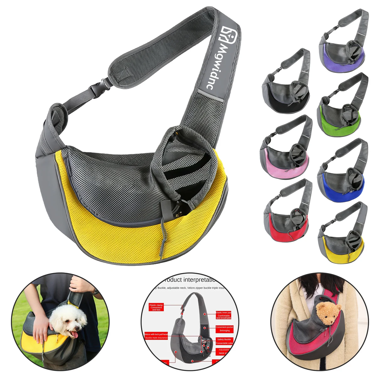 Single Shoulder Cat Dog Carrier Pet Travel Backpack 1