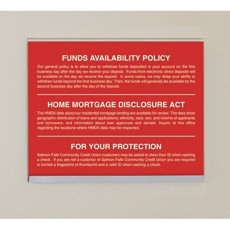 14x11 Clear Acrylic Wall Sign Holder with Accent Strip