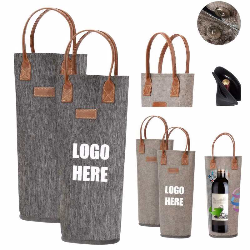 Custom Insulated 1 Bottle Wine Tote Carrier