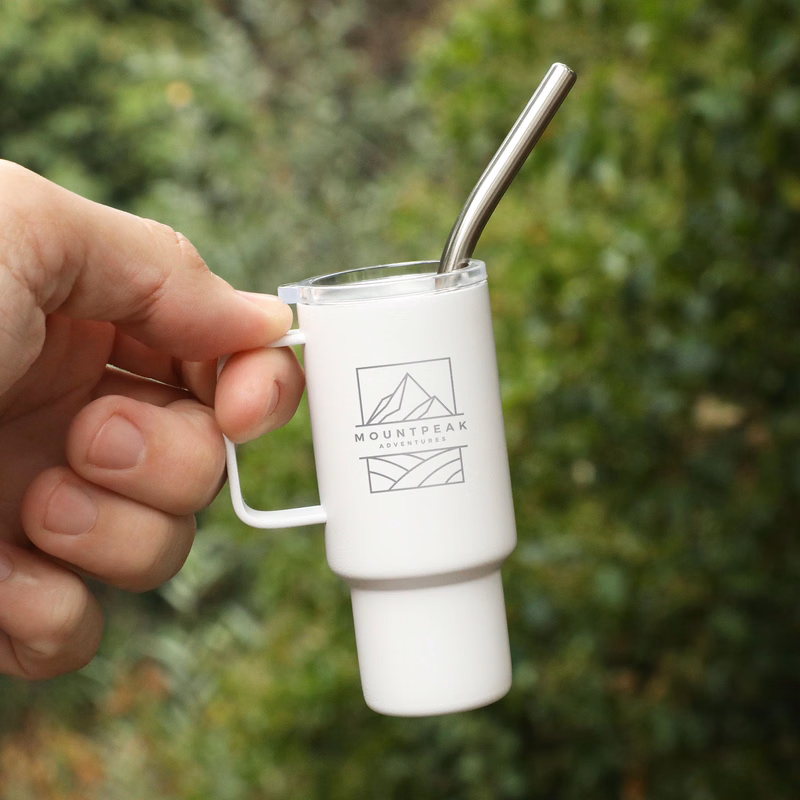 2 Oz. Mini Stainless Steel Tumbler With Straw