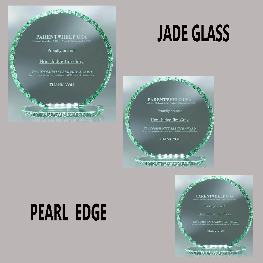 Jade Crystal Pearl Edge RoundAward 1