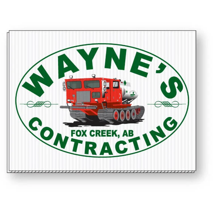 5/32" White Coroplast Sign, 12"x16" Rectangle, Full Colour 1