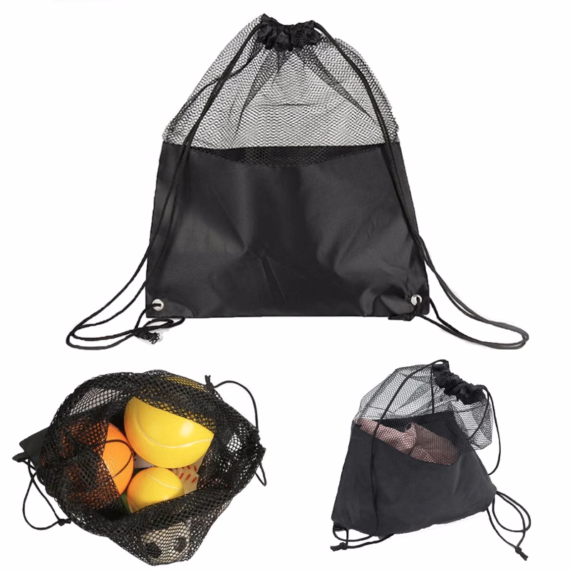 Drawstring Mesh Bag For Sports Shopping And Storage