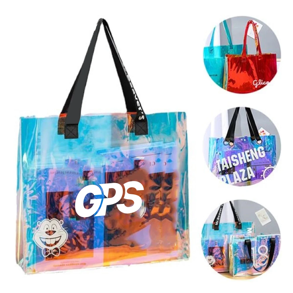 Iridescent Clear Tote Bags 1