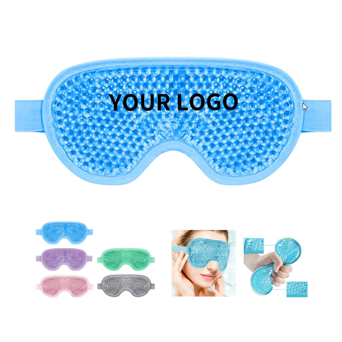 Gel Bead Hot Cold Therapy Eye Mask With Elastic Strap 1