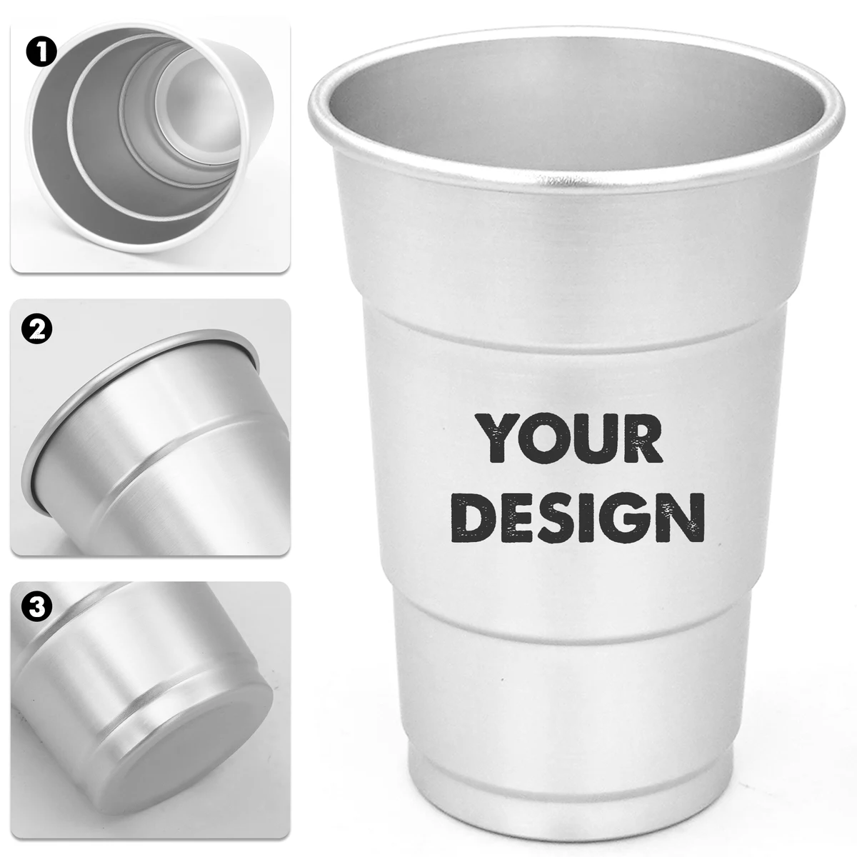 16 oz. Aluminum Party Camping Cup, custom tumbler with logo imprint 1