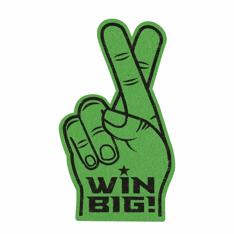 18" Crossed Fingers Foam Mitt