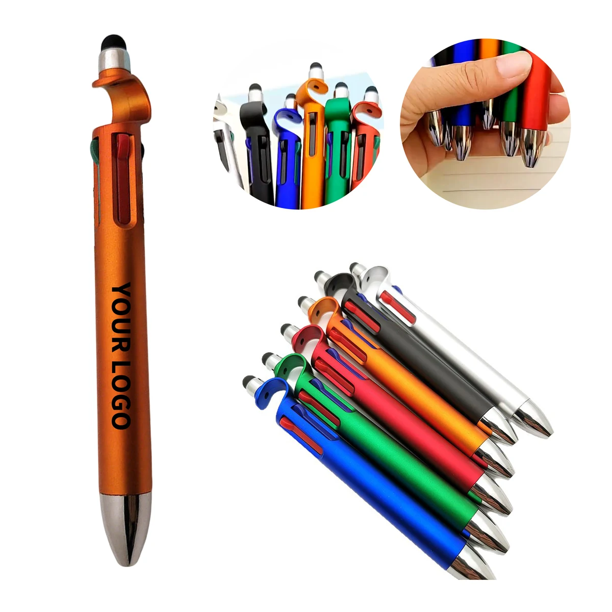 Multicolor Ink Ballpoint Stylus Pen With Integrated Phone Stand 1