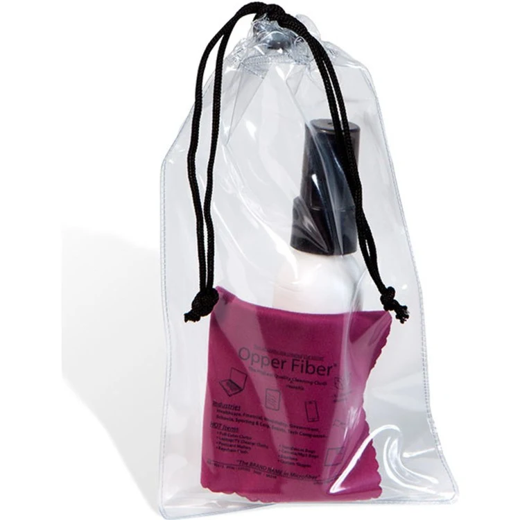 Ultra Opper Fiber Cloth Cleaner Kit In Drawstring Bag w/White Bottle 1