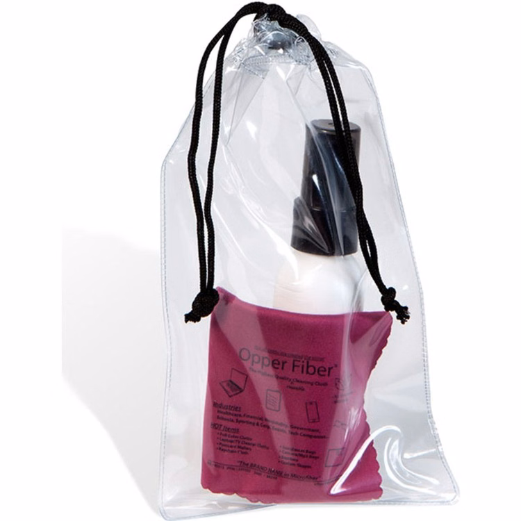 Ultra Opper Fiber Cloth Cleaner Kit In Drawstring Bag w/White Bottle