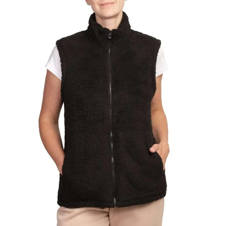 Women's Sherpa Vests Black Medium 1