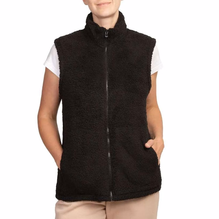 Women's Sherpa Vests - Black XL