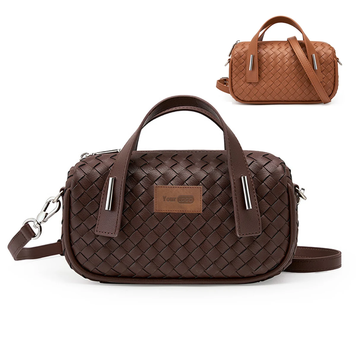 Genuine Leather Simple woven shoulder cross-body bag 1