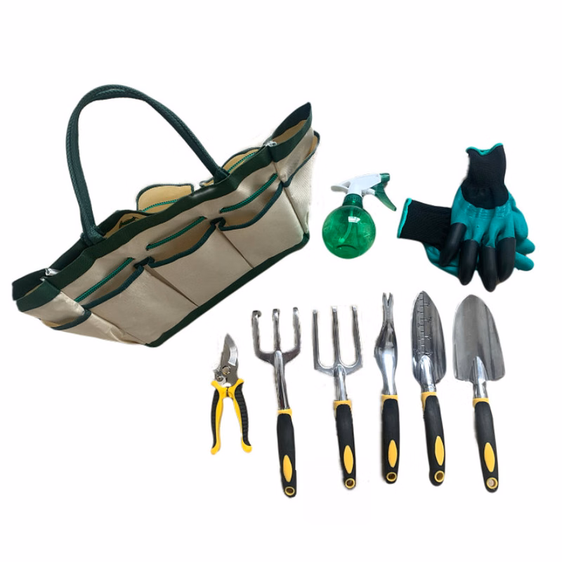 9pcs garden tools set kit with storage tote bag