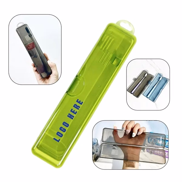 Custom 8.27 Inch Transparent Toothbrush Storage Case — Portable Hygiene & Travel Care Gift