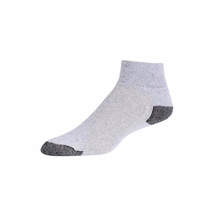 Stretch Knit Quarter Sport Socks - 10-13 Gray