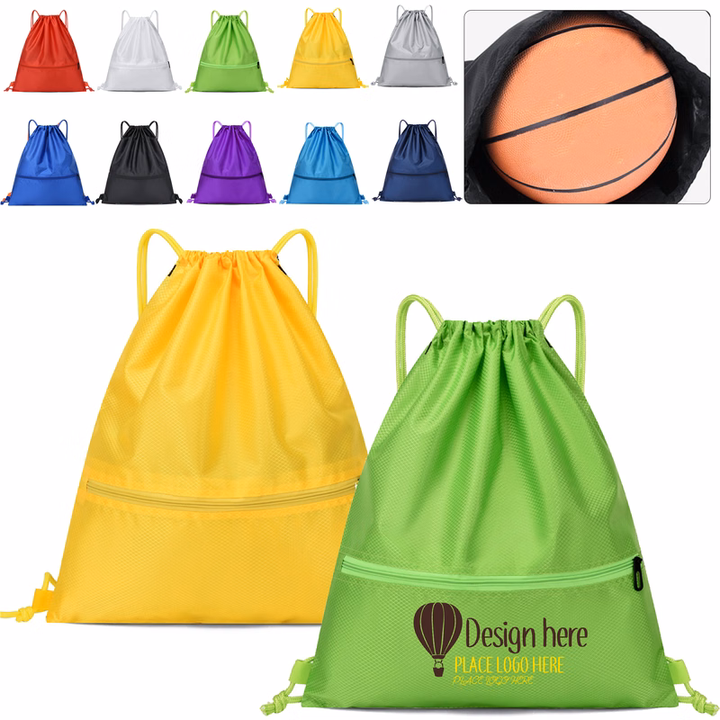 12-Color Basketball Oxford Drawstring Backpack