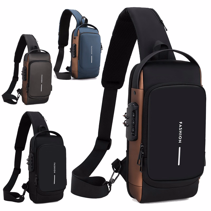 Male And Female Single Shoulder Locomotive USB Charging Small Backpack