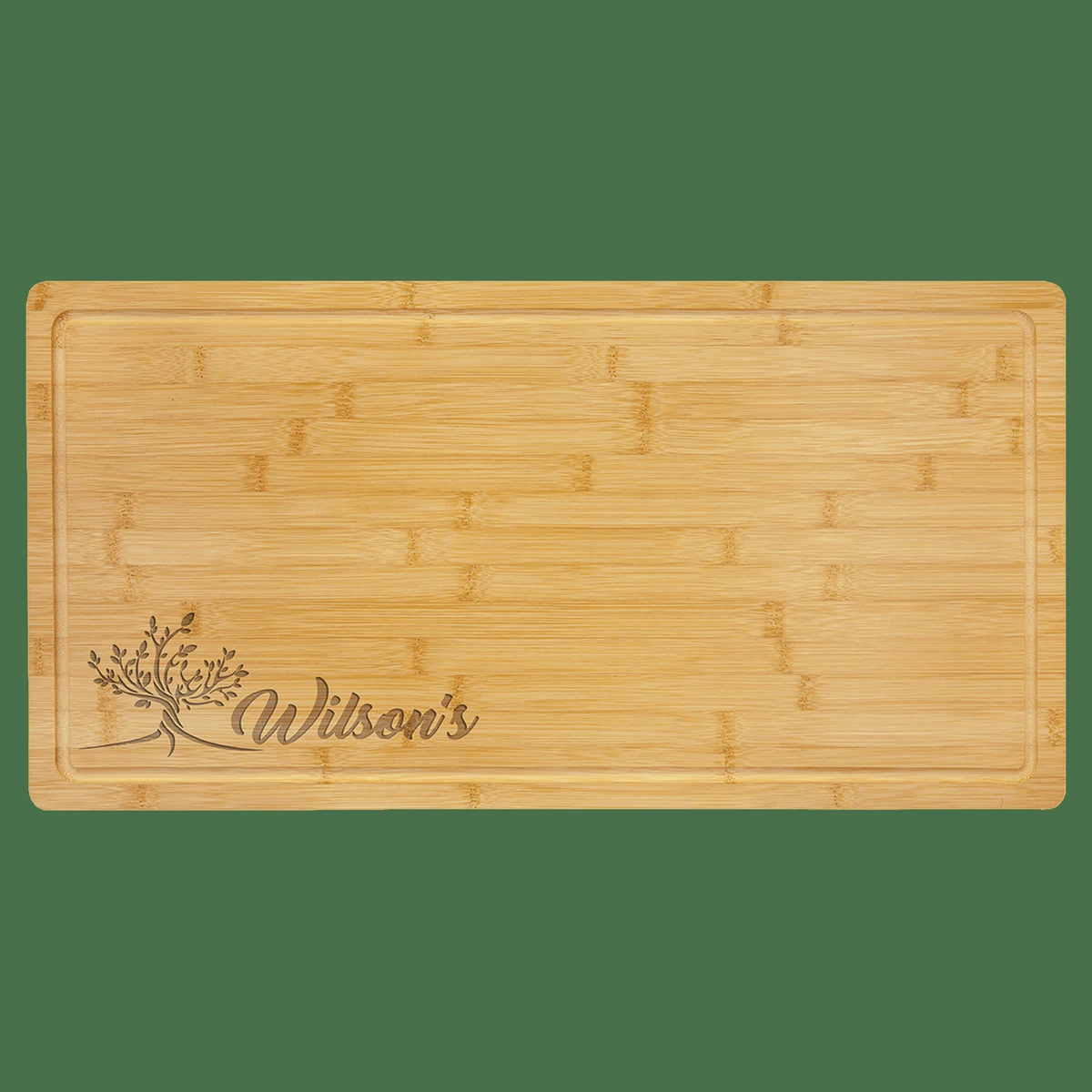 23 3/4" x 12" Multi Brown Bamboo Cutting Board with Drip Ring 1