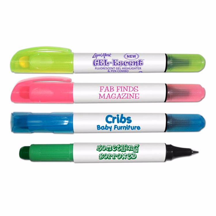 Gel-Brite Fluorescent Gel Highlighter & Ballpoint Pen Combo