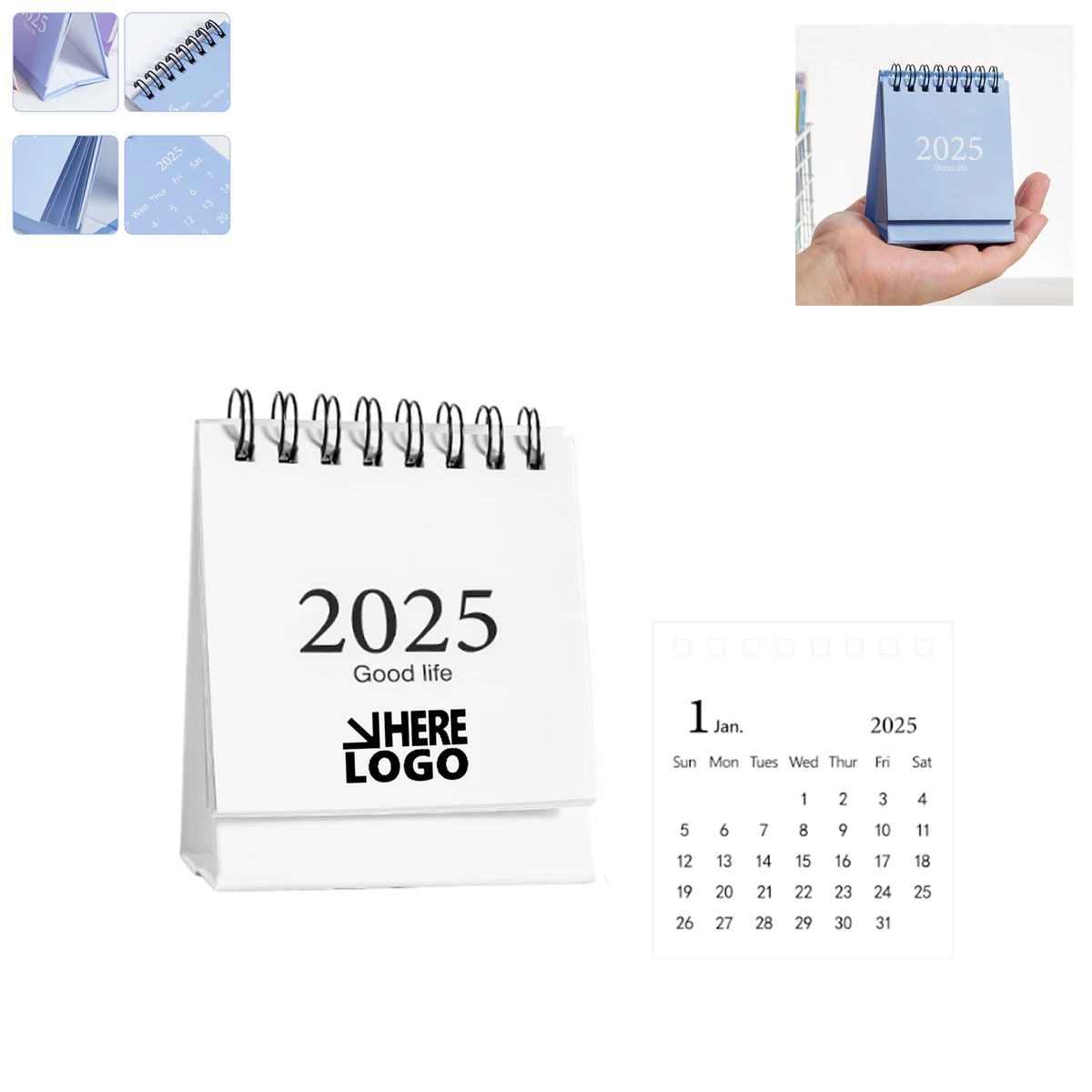 Mini 2025 Desk Calendar With Your Design 1