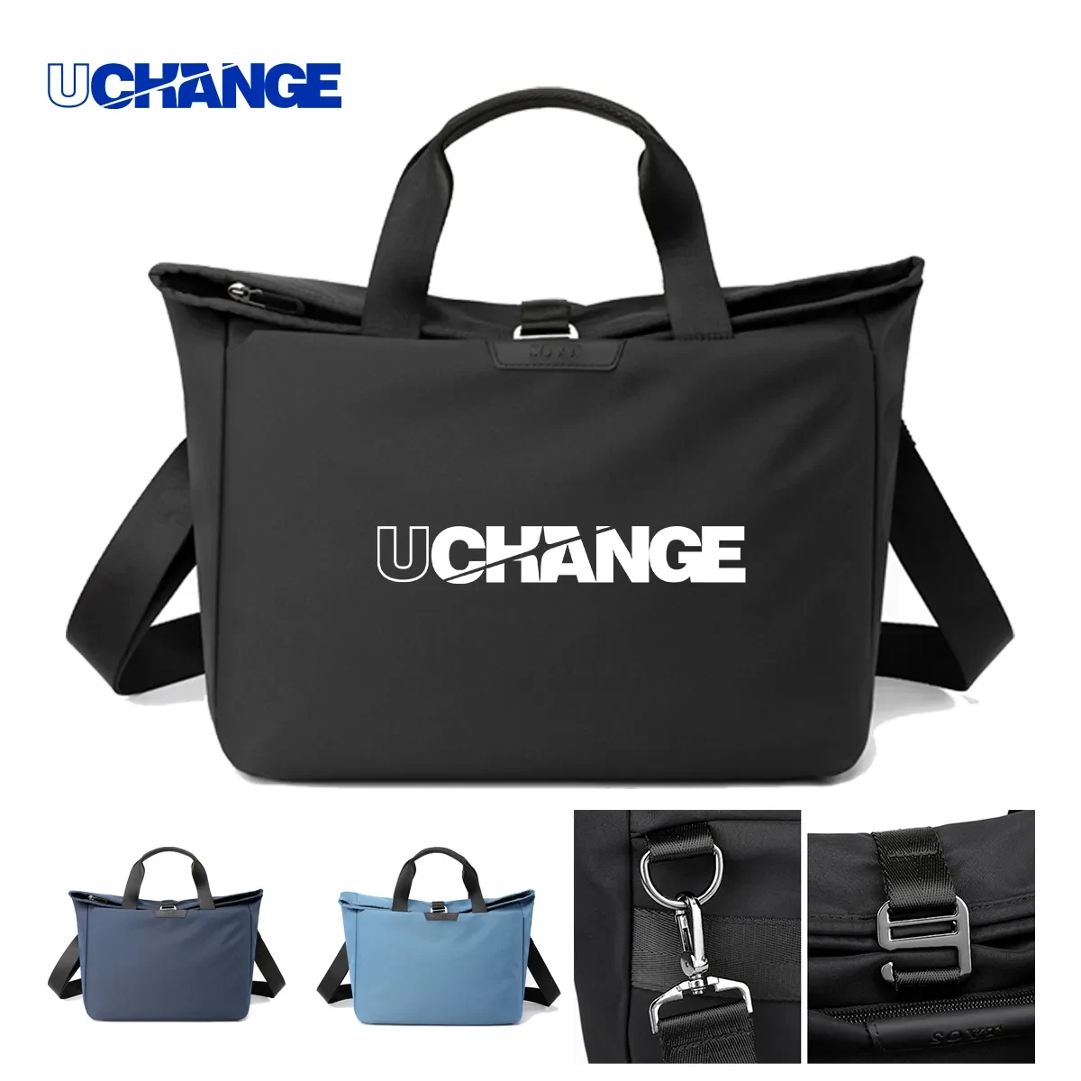 Water-Resistant Nylon Commuter Messenger Bag 1