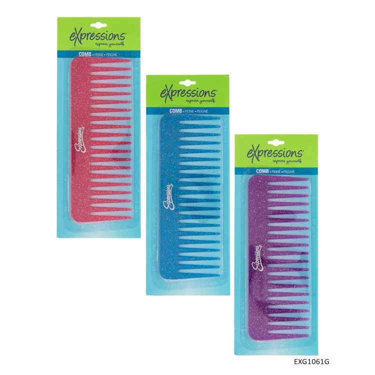 Wide Tooth Combs - Assorted Colors 6.5" 1