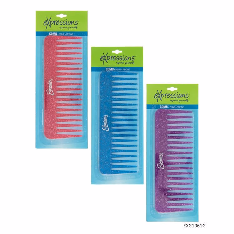 Wide Tooth Combs - Assorted Colors 6.5"