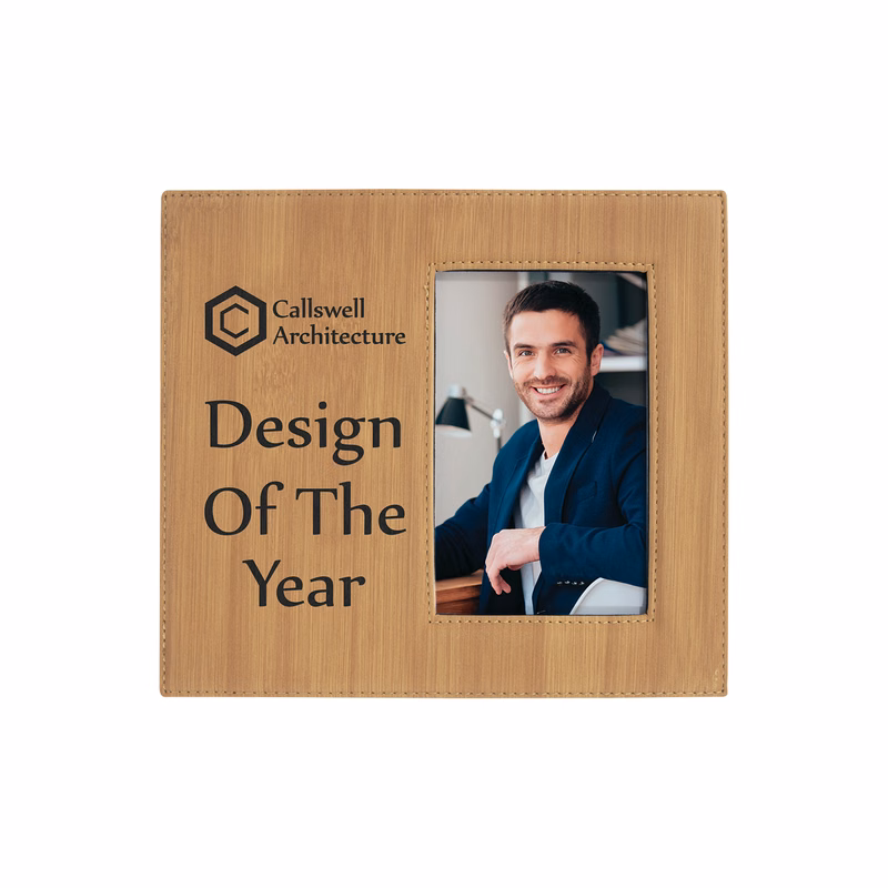 4" x 6" Bamboo Leatherette Photo Frame