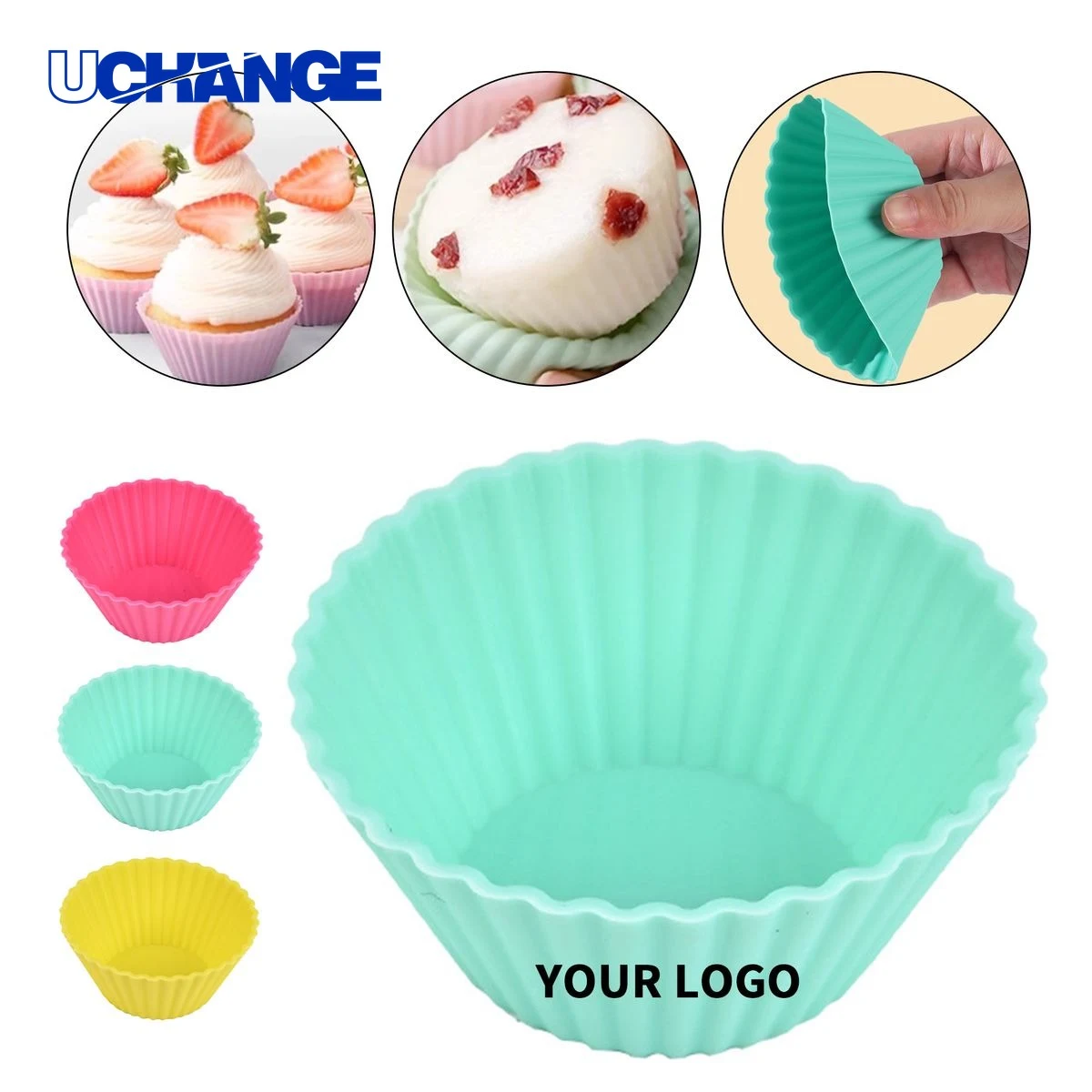 Silicone Baking Cup Food Grade 2.75" x 1.25" Reusable 1
