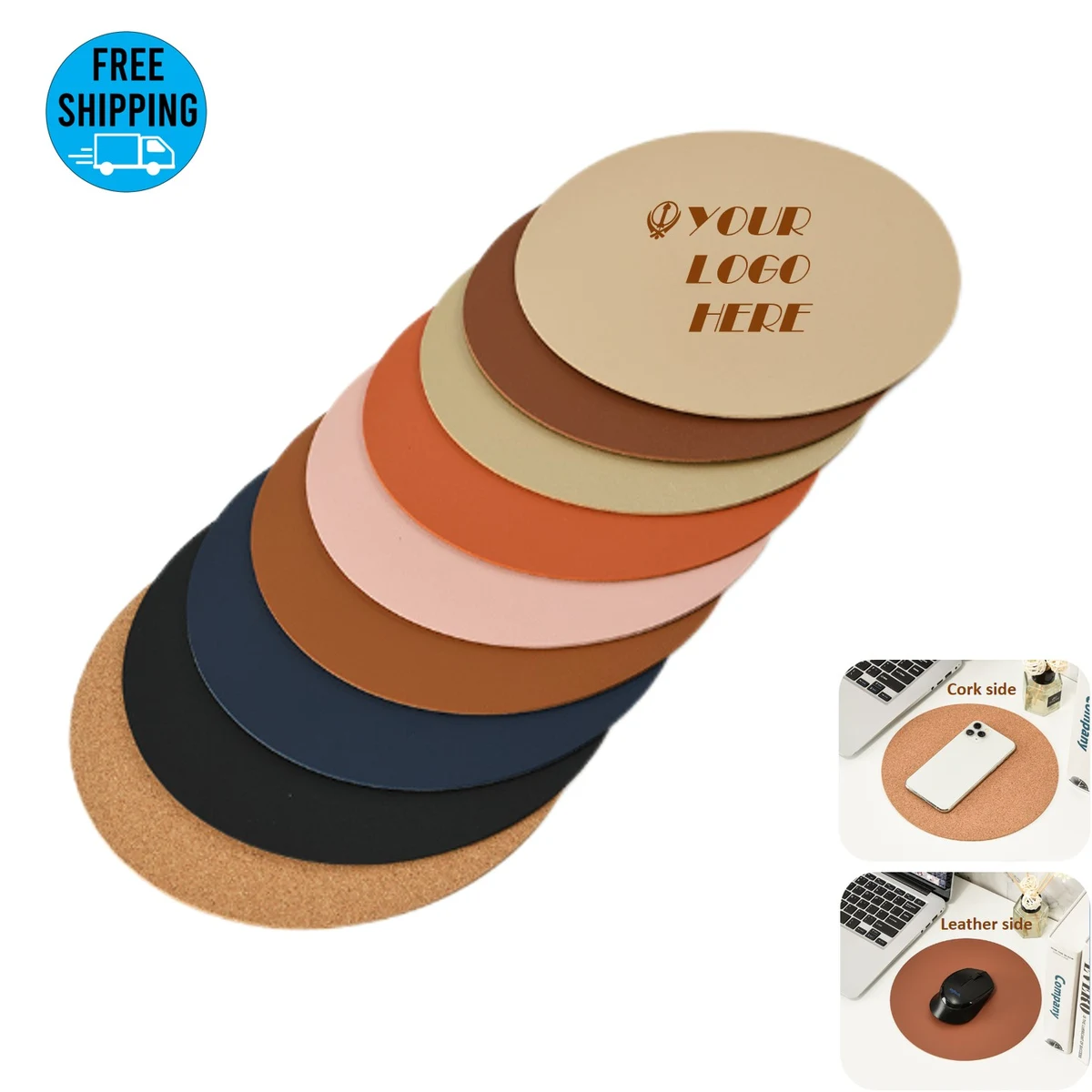 Double-sided Cork Desk Mouse Pad 1