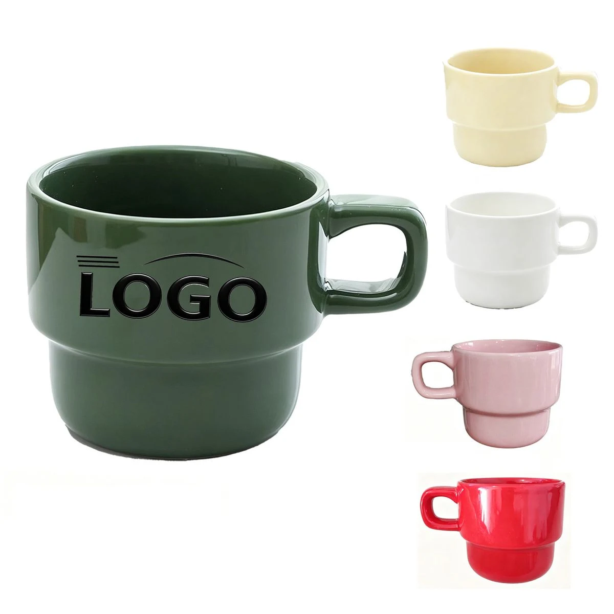 Custom Printed 9 OZ Stackable Ceramic Mug 1