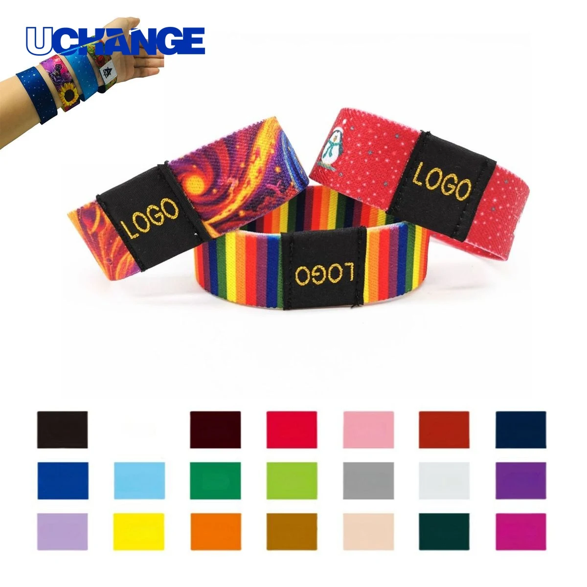RFID Polyester Elastic Wristband with Woven Label 1