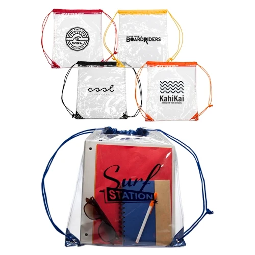 Clear Plastic Drawstring Backpack 1