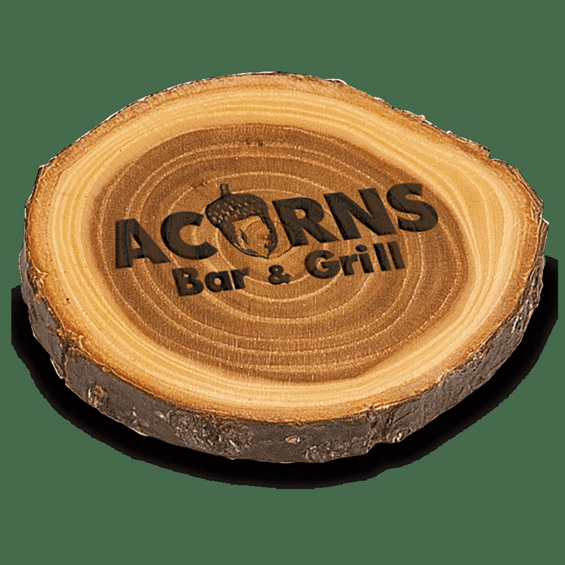 4" Brown Old West Log Elmwood Coaster