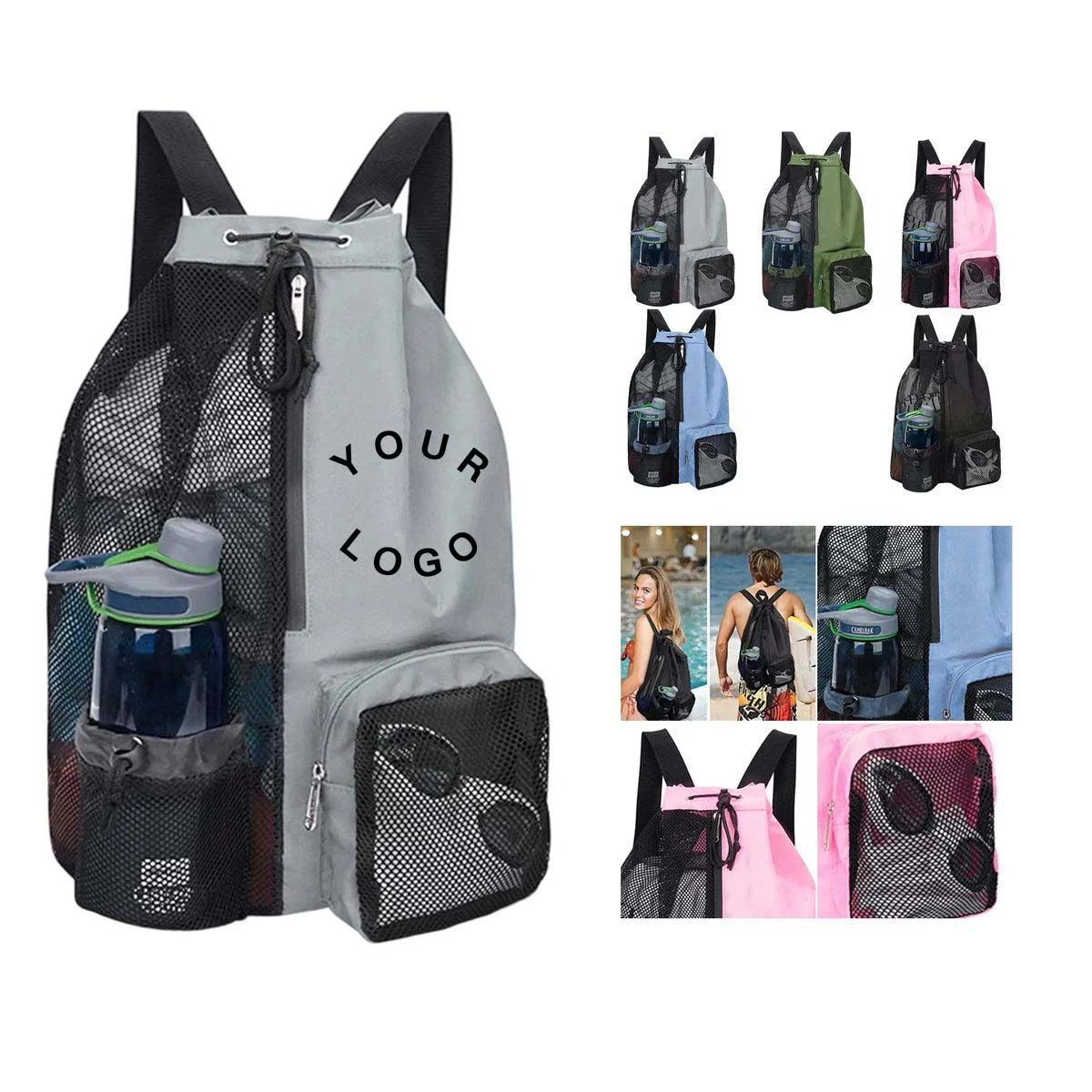 Drawstring Backpack with Wide Shoulder Straps 1