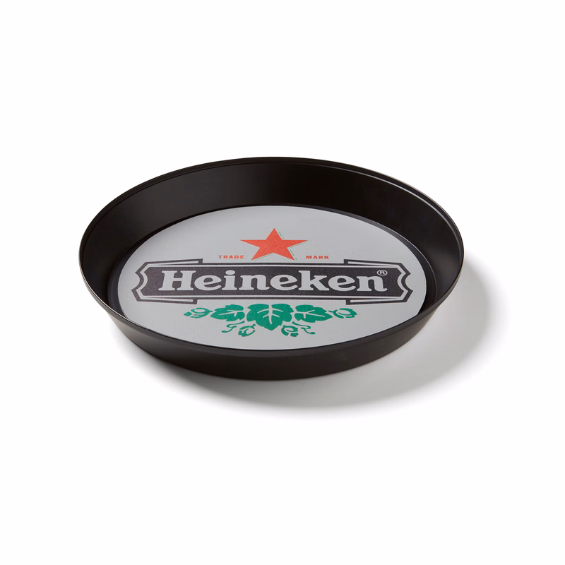 13" Round Serving Tray w/Non-Skid Rubber Base