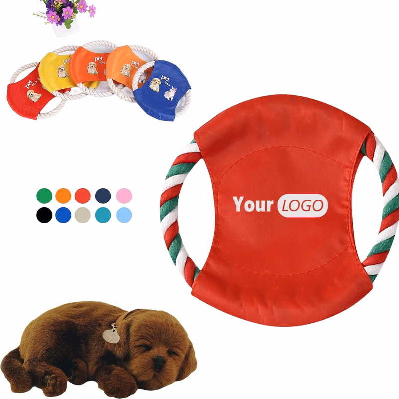 Custom Logo Flying Disc Pet Dog Rope Toys Training Chew