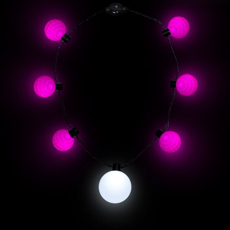 Pink LED Medallion Ball Necklace 1