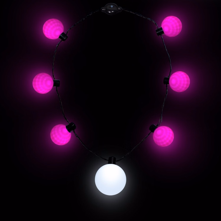 Pink LED Medallion Ball Necklace