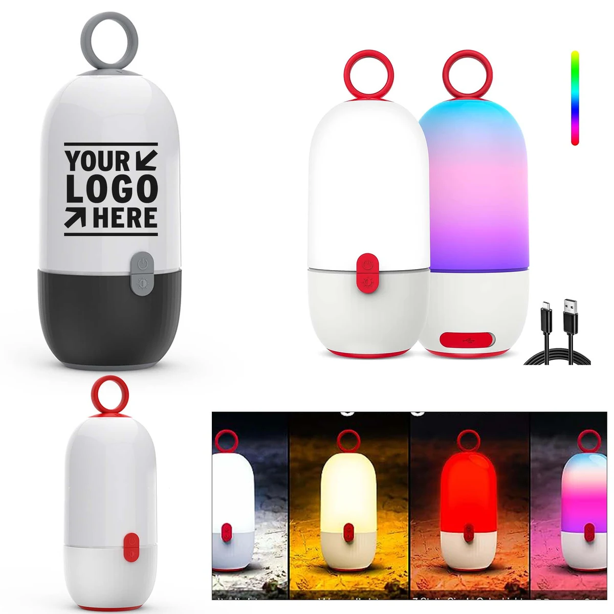 1200LM 4 Days Runtime LED Home Waterproof Portable Lantern Rechargeable RGB Hiking Camping Lights 1