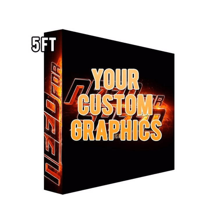 5-Foot Straight Stretch Fabric Pop Up with Graphic