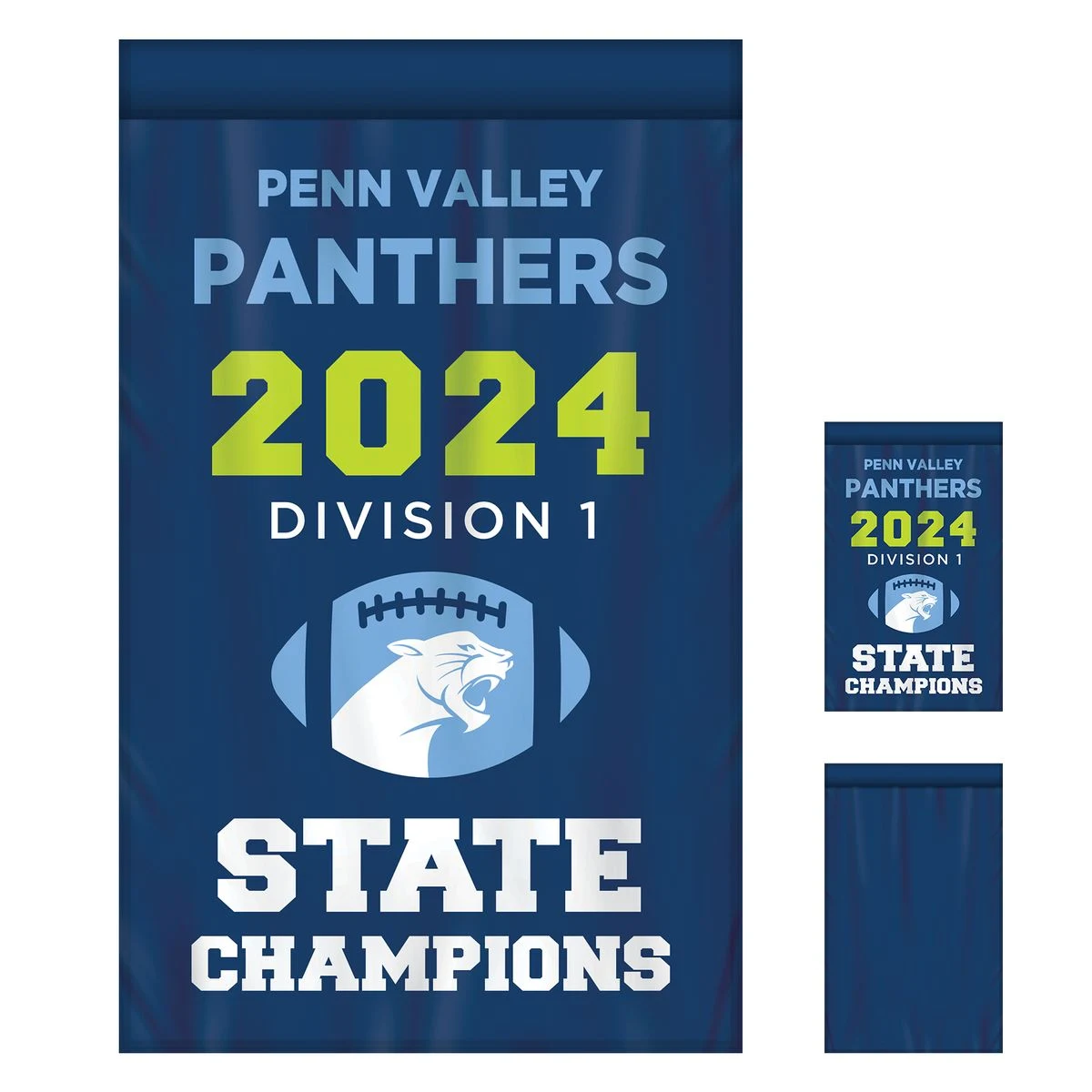 2' x 3' Championship Banner Single Sided with Backliner Straight Cut 1