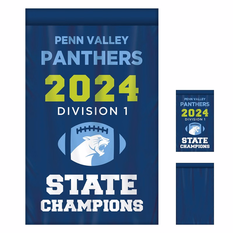 2' x 3' Championship Banner Single Sided with Backliner Straight Cut