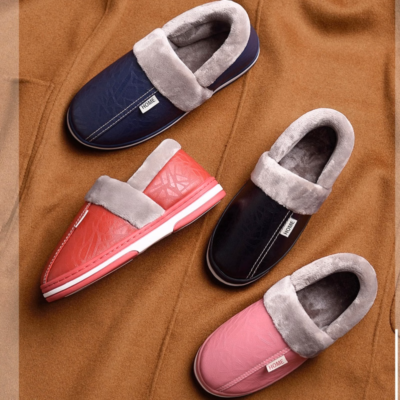 Winter soft plush warm indoor slippers women's shoes