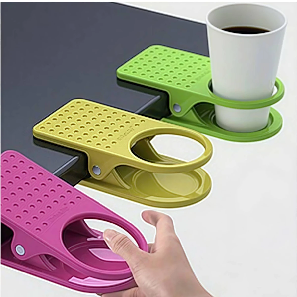 Durable Plastic Clip Design Desk Cup Holder 1