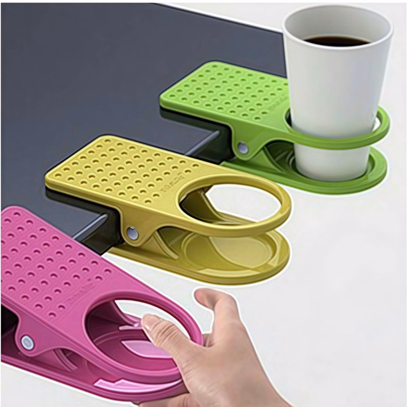 Durable Plastic Clip Design Desk Cup Holder