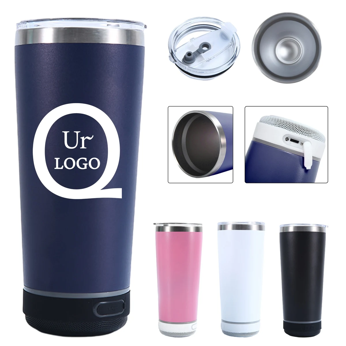 20Oz Stainless Steel Tumbler With Speaker 1