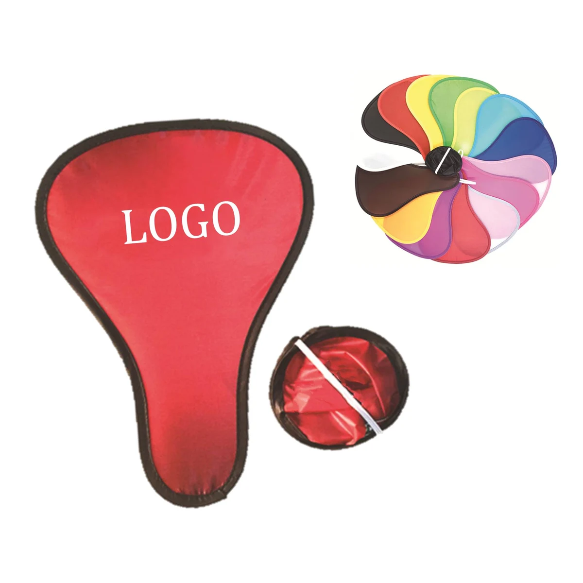 Foldable Polyester Hand Fan With Pouch 1