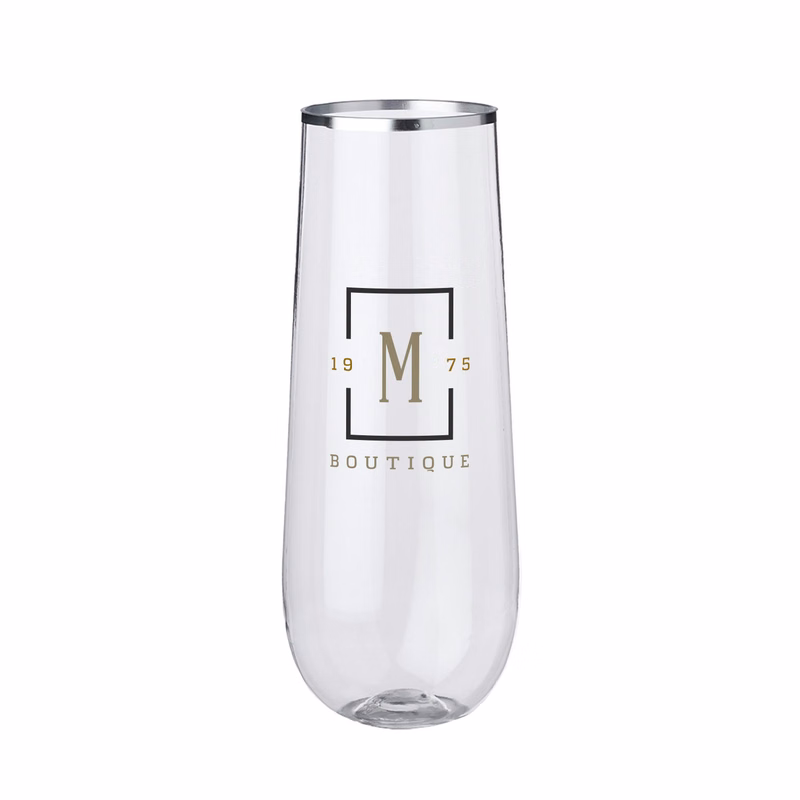 9 oz. Luxor Plastic Stemless Wine Glass (2 Color Imprint)